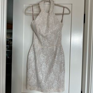 Dress the Population Sequin White Mini Dress
